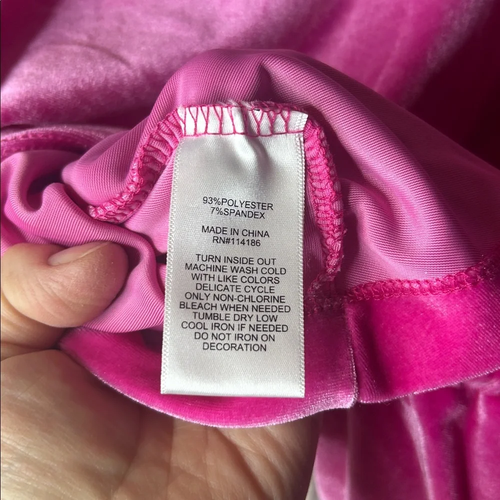 Juicy by Juicy Couture long sleeve velour preppy pinky bodycon dress size large - Picture 6 of 7